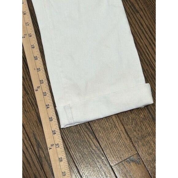 Lilly Pulitzer Main Line Straight Leg Jeans Mid Rise Pockets Denim White Size 4 - Picture 2 of 15